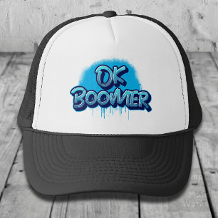 Casquette Ok Boomer en Graffiti bleu