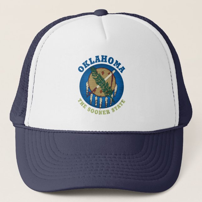 CASQUETTE OKLAHOMA DÈS LA DATE DE L'ÉTAT FLAG TRUCKER HAT (Devant)