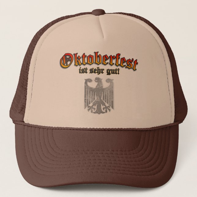 Casquette Oktoberfest Allemand Bière Boire Trucker Hat Prost (Devant)