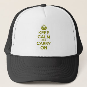 Casquette Olive Gardez le calme et continuez