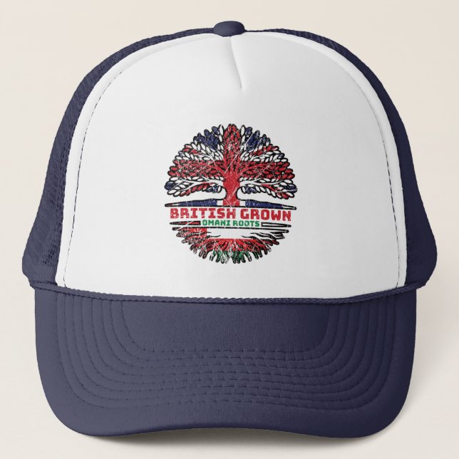 Casquette Oman Omani Royaume-Uni drapeau des racines d'arbre (Devant)
