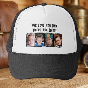 Casquette On aime papa 4 photos blanc noir