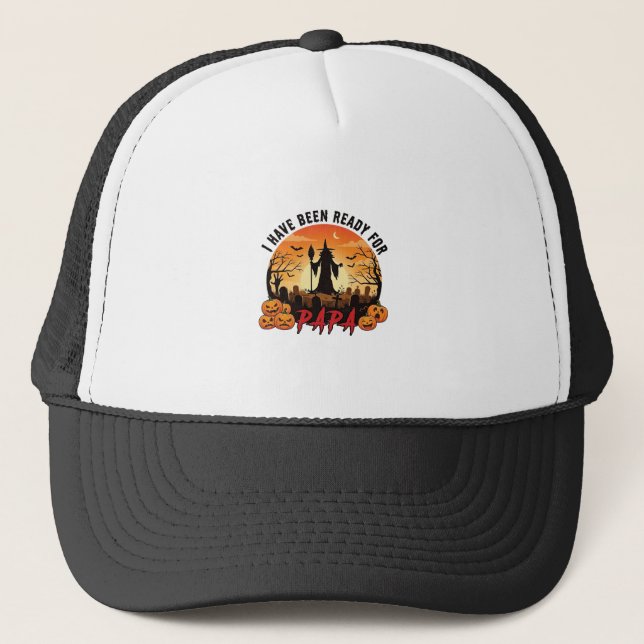 Casquette Ont été prêts Papa Halloween Sorcière Citrouilles  (Devant)