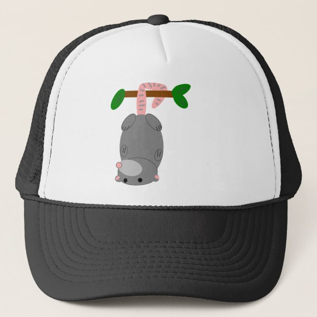 Casquette Opossum/opossum de bande dessinée accrochant (Devant)