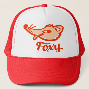 Casquette orange rouge de logo de renard rusé