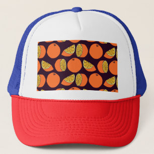 Casquette Oranges sans couture motif, texture vintage.