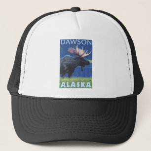 Casquette Orignaux la nuit - Dawson, Alaska