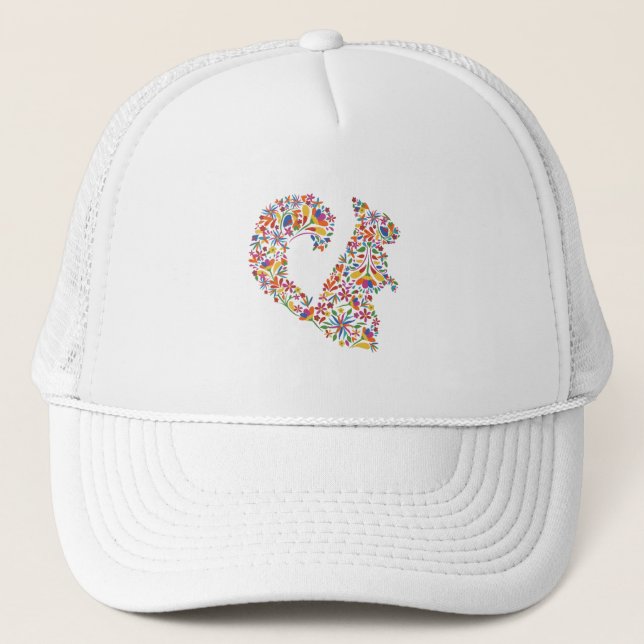 Casquette Otomi d'écureuil Fleurs Rodent Cadeau (Devant)