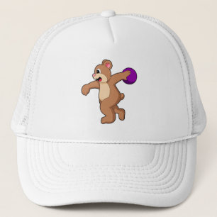 Casquette Ours à Bowling avec balle de Bowling