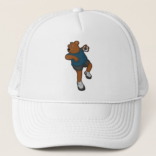 Casquette Ours à Handball joueur avec Handball (Devant)
