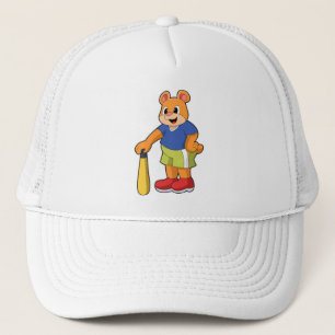 Casquette Ours au baseball avec batte de baseball