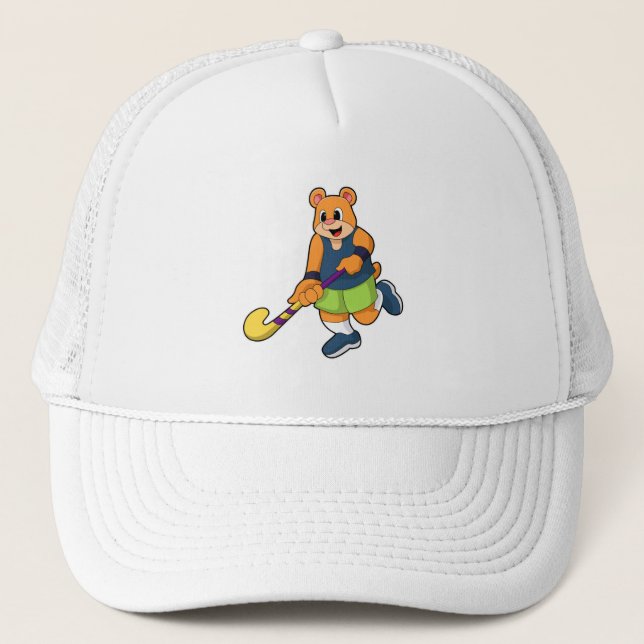 Casquette Ours au hockey avec chauve-souris de hockey (Devant)