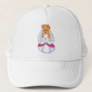 Casquette Ours avec robe Mariage & Voile