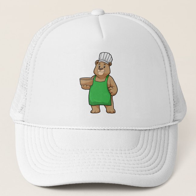 Casquette Ours comme cuire avec tablier de Cuisine et bol en (Devant)
