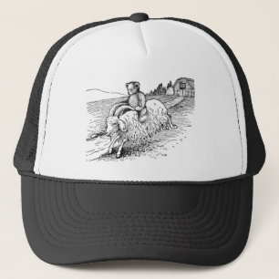 Casquette Ours de nounours montant une chèvre