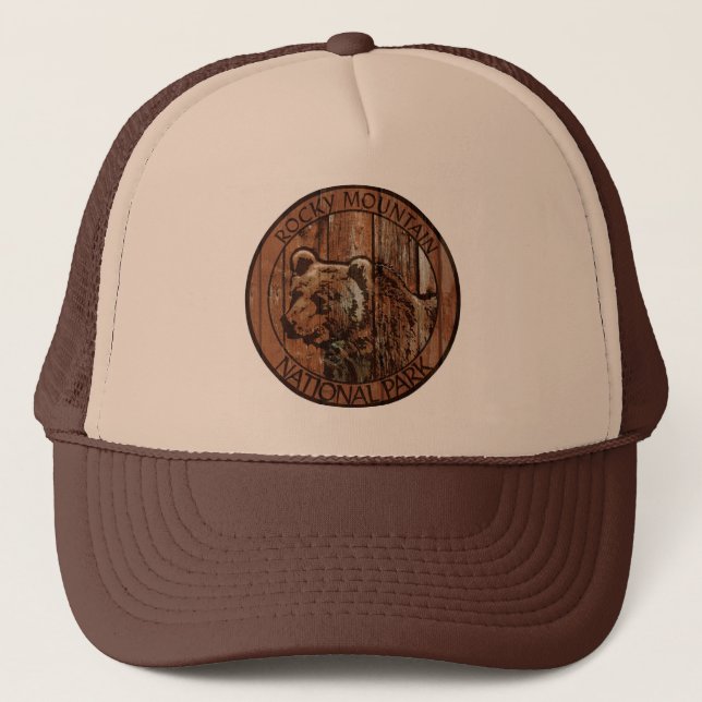 Casquette Ours en bois du Parc national des Rocheuses (Devant)