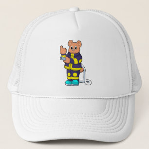 Casquette Ours en tant que pompier au service des incendies 