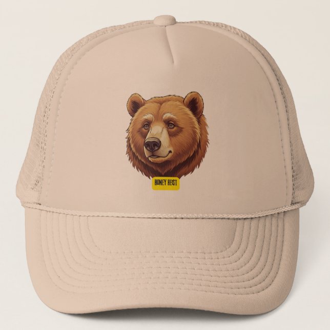 Casquette Ours grizzli. Heure de l'argent (Devant)