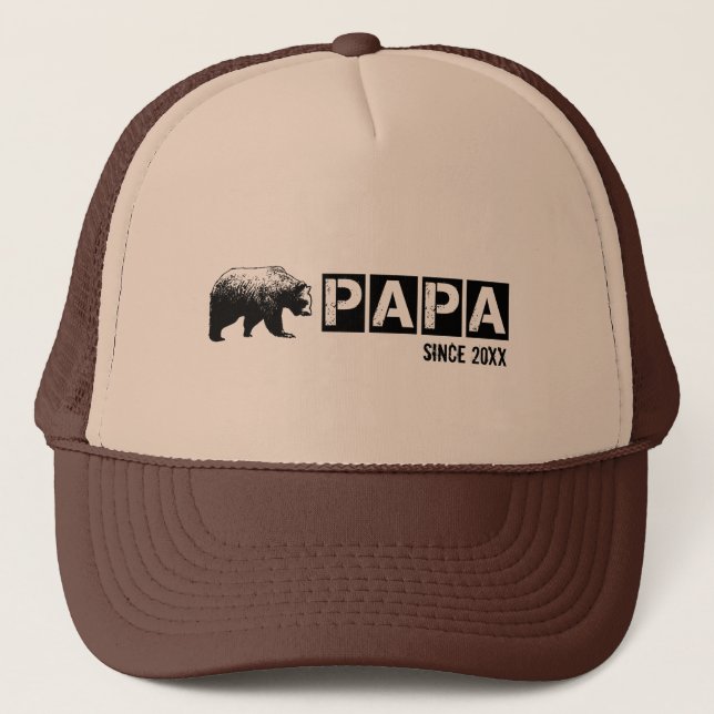 Casquette Ours grunge de papa depuis l'année, noire (Devant)