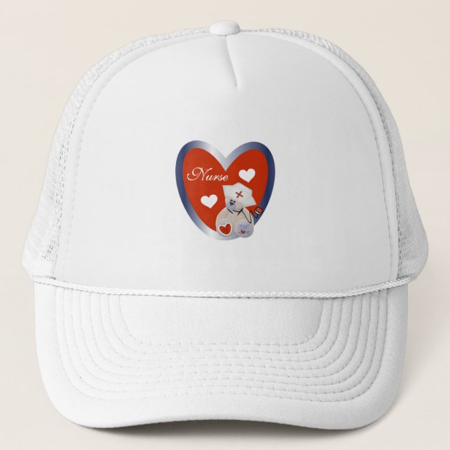 Casquette Ours-infirmière avec T-shirts et cadeaux de coeur (Devant)