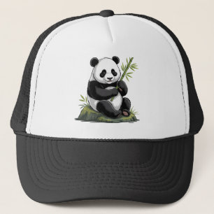 Casquette Ours Panda Mignon Branchu Avec Bambou Tendance