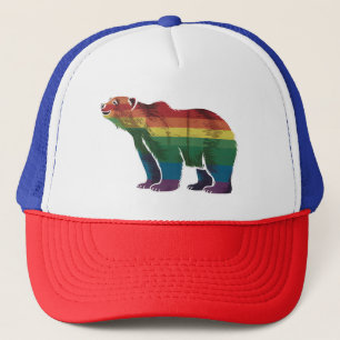 Casquette Ours polaire rétro arc-en-ciel Lesbienne Gay pride