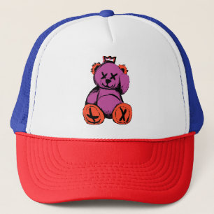 Casquette Ours royal en peluche en violet et orange