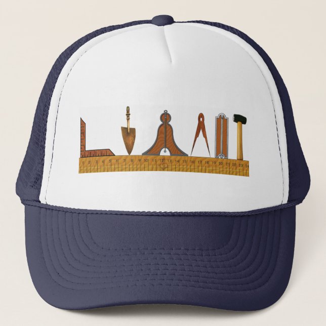 Casquette Outils de travail du maçon libre (Devant)