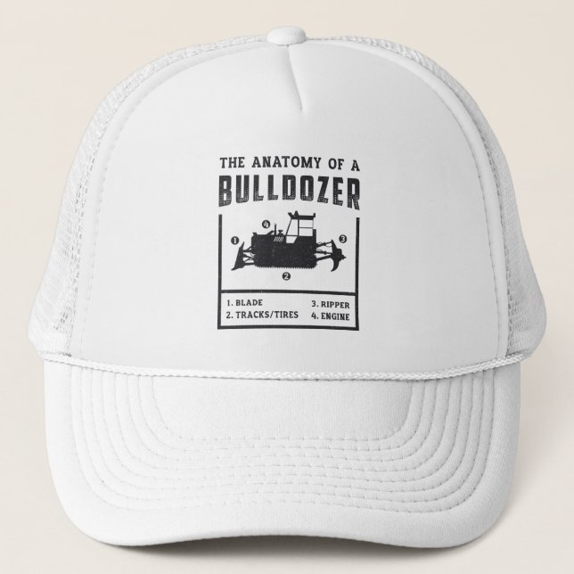 Casquette Ouvrier De Construction L'Anatomie D'Un Bulldozer (Devant)