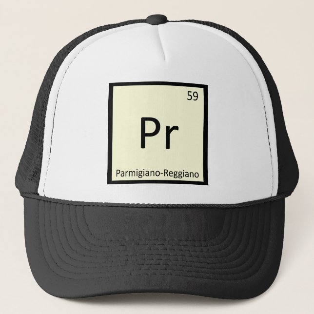 Casquette P.R. - Symbole de chimie de fromage de (Devant)