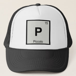 Casquette P - Symbole de tableau périodique de la chimie de