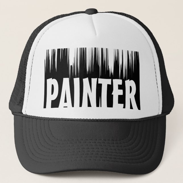 CASQUETTE PAC NOIRE ET BLANCHE DE PEINTRE (Devant)