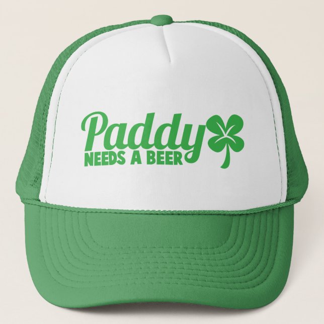Casquette PADDY a besoin d'une bière ! Jour de la Saint Patr (Devant)