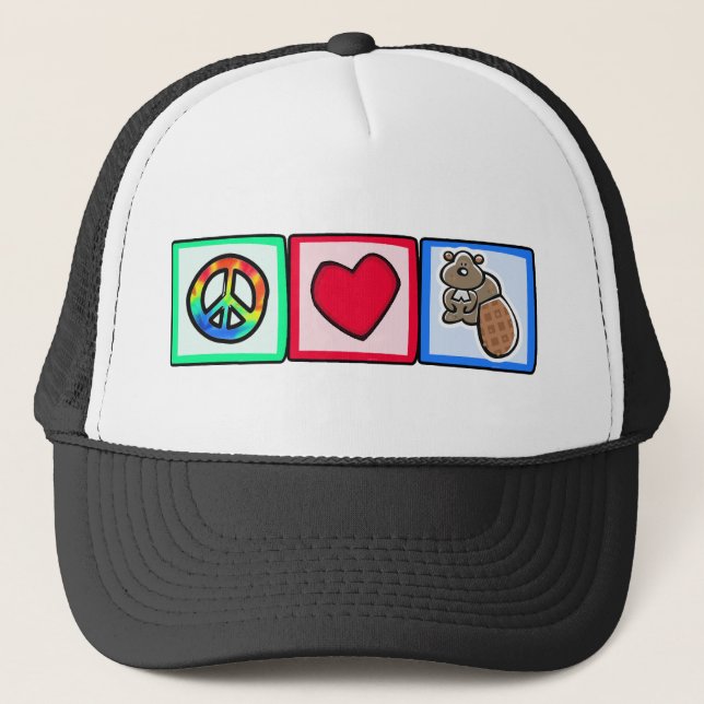 Casquette Paix, amour, castors (Devant)