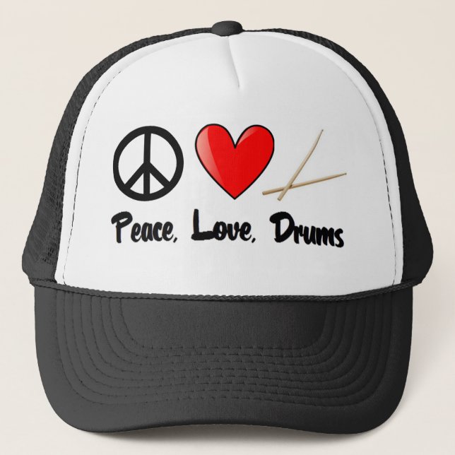 Casquette Paix, amour, et tambours (Devant)