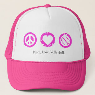 Casquette Paix, amour, rose final de volleyball
