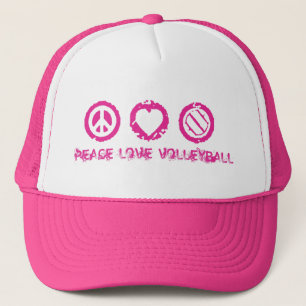 Casquette Paix, amour, rose final v2 de volleyball