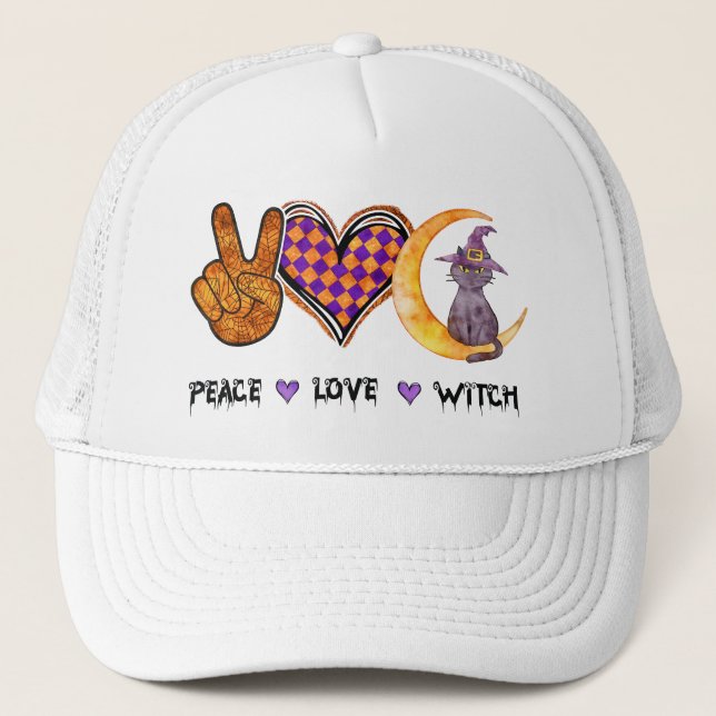 Casquette Paix, Amour, Sorcière (Devant)