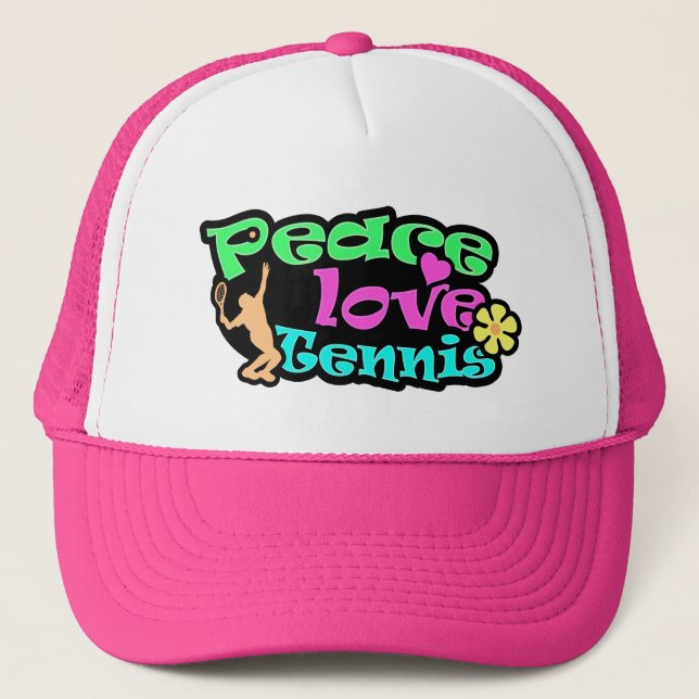 Casquette Paix, amour, tennis ; Rétro (Devant)