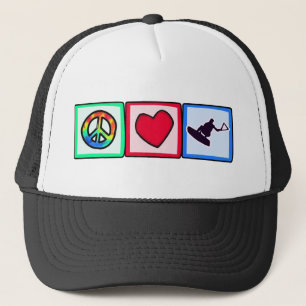 Casquette Paix, amour, Wakeboarding