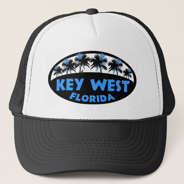 Casquette Palmiers noirs bleus de Floride occidentale (Devant)