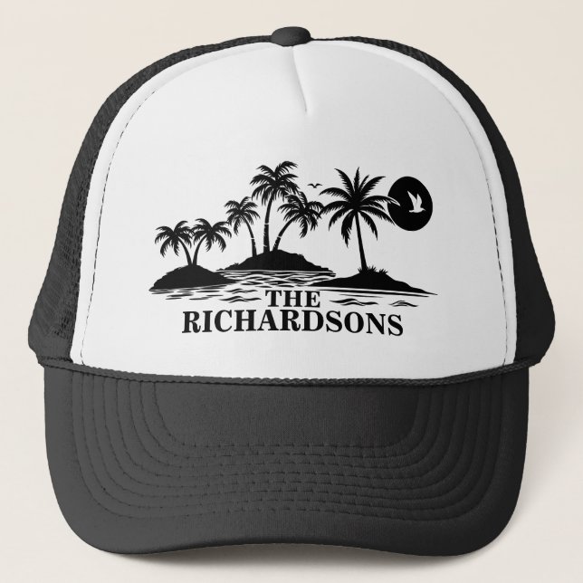 Casquette Palmiers Simple Matching Famille Vacances (Devant)