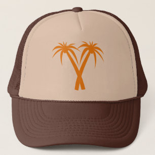Casquette Palmiers tropicaux orange été