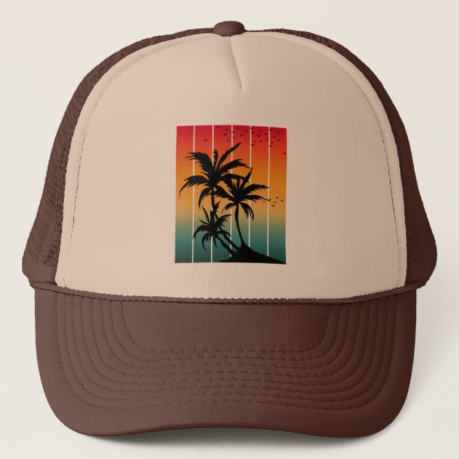 Casquette PALMIERS vintages RÉTRO ENSOLEILLÉS (Devant)