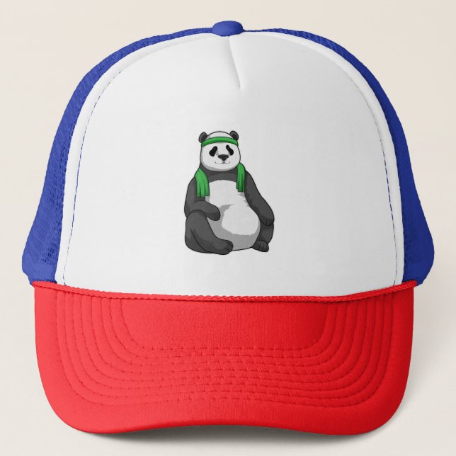 Casquette Panda à Fitness avec serviette (Devant)