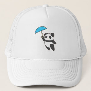 Casquette Panda à la pluie avec parapluie