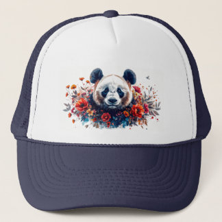 Casquette Panda Amongst Flowers