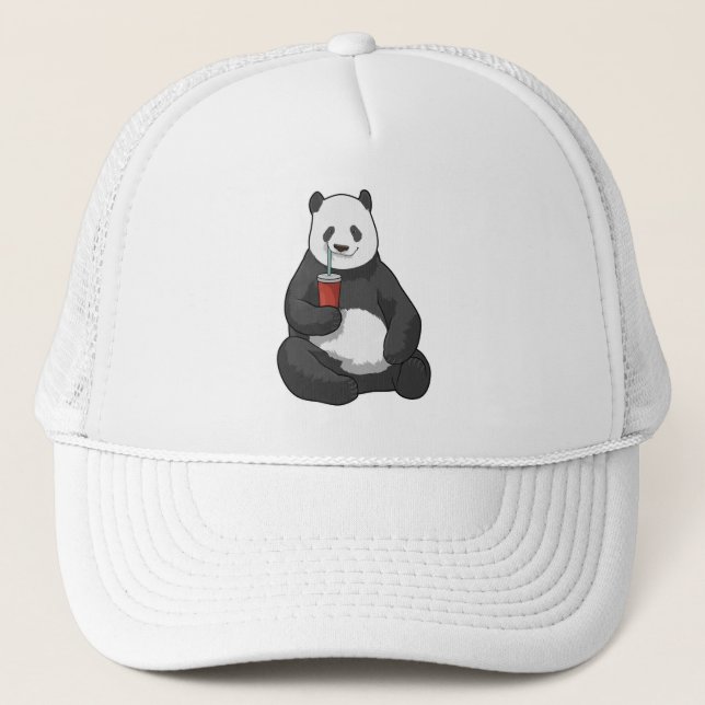 Casquette Panda avec boisson (Devant)