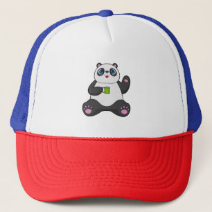 Casquette Panda avec tasse de café