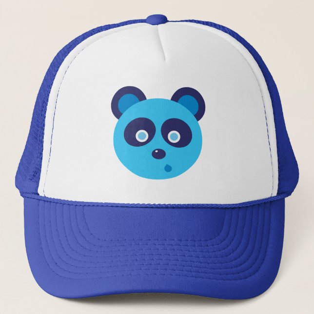 Casquette Panda bleu (Devant)